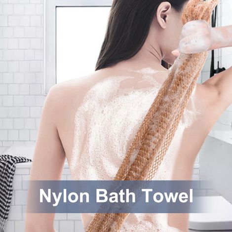 Bande de serviette de bain en nylon, épurateur de dos, exfoliant pour le corps, douche de bain, soins de la peau doux, lavage du visage, Massage, gant de Spa pour adultes et enfants (1/5)