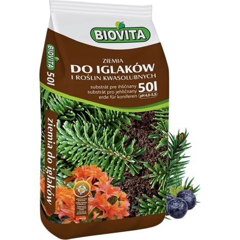 Biovita Erde für Nadelbäume und säureliebende Pflanzen 50l (1/5)