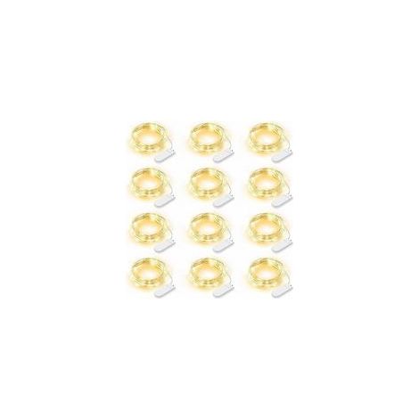 Lot de 12 Guirlande Lumineuse LED, Guirlande Lumineuse à Piles 2m 20 LEDs Fée Chaîne Lumières Guirlande IP65 Étanche LED Déco pour Chambre Noël Mariage Fête Jardin, Blanc Chaud (Blanc Chaud) (1/5)