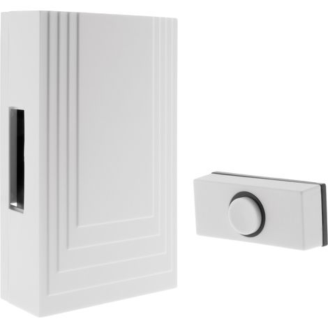 Otio – Carillon filaire électromécanique 220-240V – Transformateur 8V intégré – Bouton poussoir basse tension – 1 mélodie ding-dong – ABS blanc (1/5)