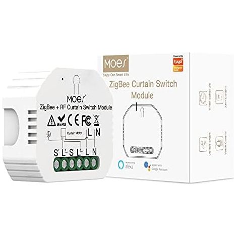 Smart Curtain Switch Module for Motorized Electric Roller Shutter Motor, Tuya ZigBee Hub erforderlich, Compatible with Alexa Echo Google (1/5)