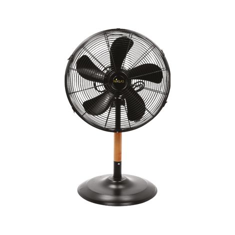 Takable Tischfan mit industriellen Holzflächen im Niklas -Stil