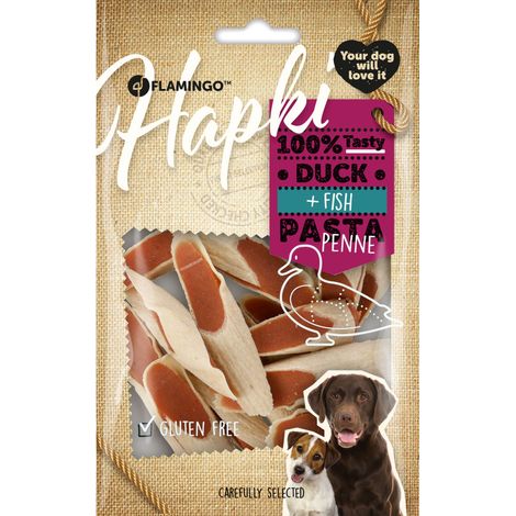 Friandise Hapki Penne avec canard et poisson 85 g pour chien - Flamingo (1/5)