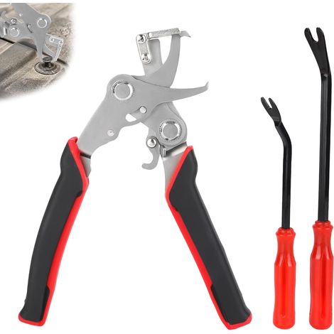 Pince pour Clip Voiture avec 2pcs Démonteur Fixation, Outil Retrait Clip Panneau pour Panneau Porte Intérieur Tableau Bord Fixations Plastique Clips Agrafes Rivets Démontage (1/5)