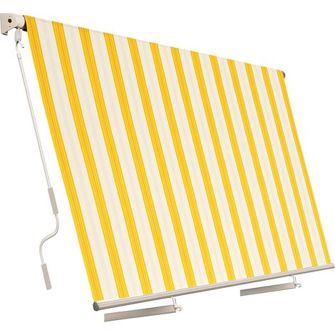3 x 2,5 m giallo bianco Tenda da Sole a Caduta Avvolgibile (1/5)