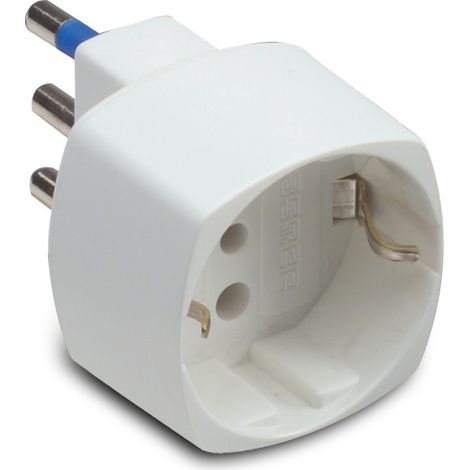 Adattatore Schuko 16A+T Bianco C.Sicurezza (Master Cod. 05821)