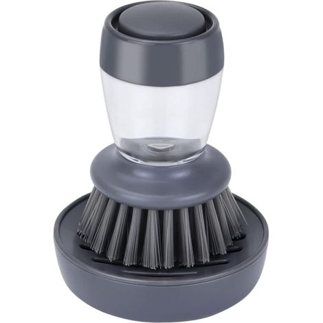 Cepillo para platos con jabonera para limpiar ollas y fregaderos, soporte para esponja y jabón lavavajillas: una herramienta práctica - Crezuo