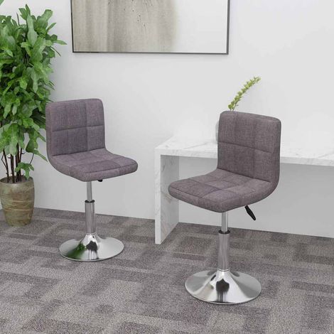 vidaXL Sillas de comedor giratorias 2 unidades tela gris taupe (1/5)