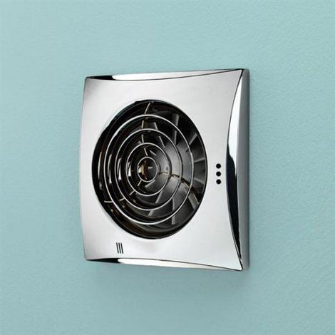 HiB Hush Chrome Wall Mounted Extractor Fan with Timer and Humidity Sensor - 33200 (1/3)