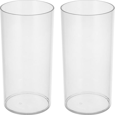 Lot de 2 Vases Cylindriques en Pet Transparents 10x20 Cm, Résistants aux Chutes, Style Contemporain Minimaliste pour Décoration de Table et Fleurs Séchées (1/5)