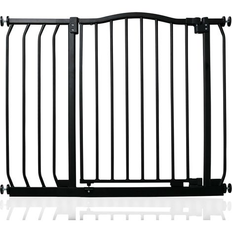 Safetots Curved Top Safety Gate, 89cm - 98cm, Matt Black, Pressure Fit Stair Gate