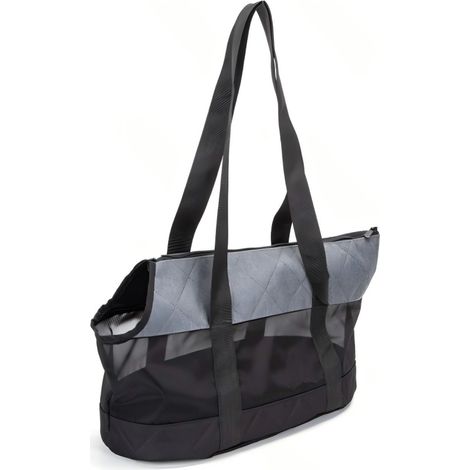 Sac de voyage rembourré pour chiens et chats, avec un fond en filet transparent. (1/2)
