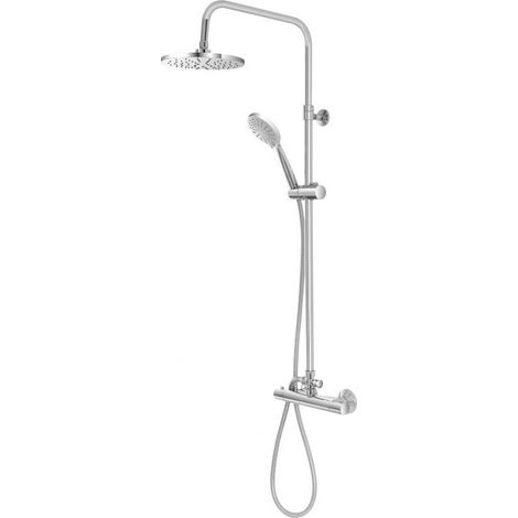 Thermostat-Duschsäulen-Set aus rundem verchromtem Stahl (1/2)