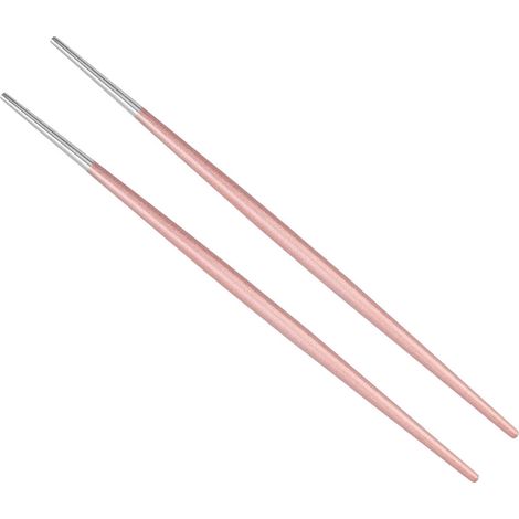 Set japanischer Essstäbchen aus Edelstahl 304 für Sushi, wiederverwendbares Tischbesteck, rosa-silbernes Paar, langlebig und elegant. (1/3)