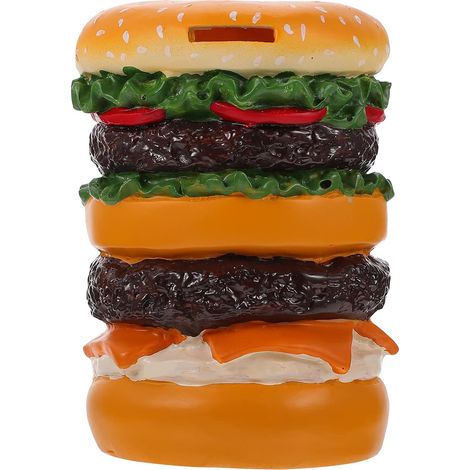 Tirelire pour enfants en forme de hamburger, coin bank, idéal pour collection de monnaie, cadeau pour petits garçons et petites filles (1/5)
