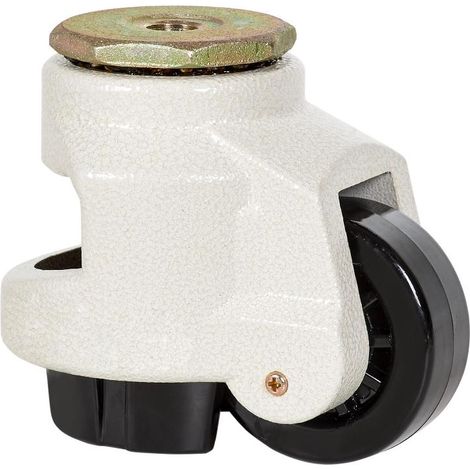 rueda giratora de nivelacion agujero m16 21fm75a nylon negro eje liso (1/2)