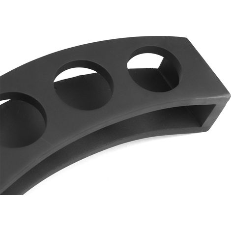 Porte-verres à vin en bois noir avec support pour la maison, le bar, le restaurant et les mariages (noir, en forme de S, 6 trous) (1/5)