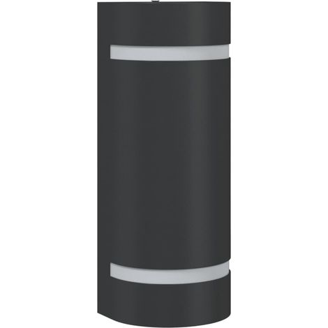 Applique murale d'extérieur design moderne 8 x 10 x 24 cm résistante intempéries en aluminium noir