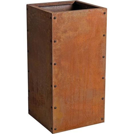 Estexo – Carré potager sur pied en acier Corten 40x40x80 cm – Résistant aux intempéries – Facile à monter – Pour légumes et herbes