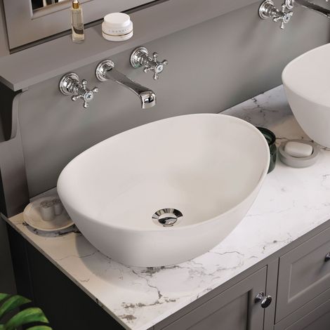 Orbit Harrogate Montpelier Vessel Sit-On Countertop Basin 500mm Wide - 0 Tap Hole (1/2)