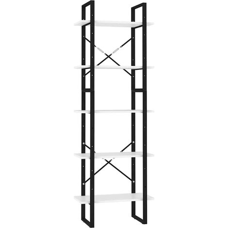 Maison Exclusive - Bücherregal 5 Fächer Weiß 60x30x175 cm Holzwer (1/5)