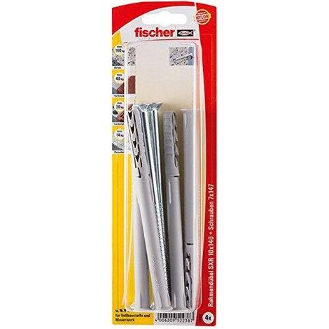 Fischer 4x  Taco de  vástago largo  SXR 10  x 140  T tornillo  avellanado -  52238