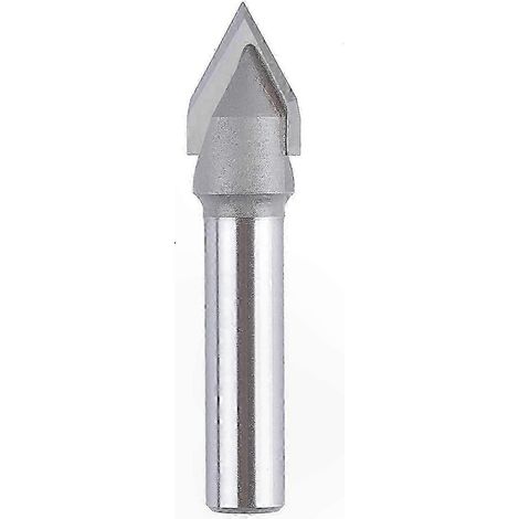 Fraise CNC à 2 cannelures en V de 60 mm, diamètre de coupe de 12 mm, queue de 8 mm, compatible avec le chanfreinage et le rainurage (1/5)