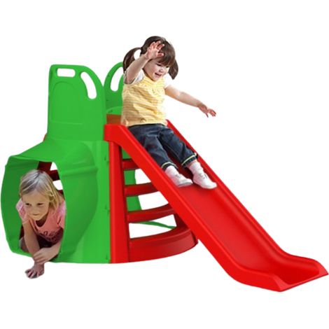 Tobogán con túnel para niños: diversión al aire libre segura y colorida, certificada según las normas CE y EN 71. (1/5)