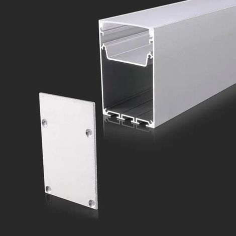 V-TAC Mattweißes Aluminiumprofil für LED-Streifen 2000 x 50 x 75 mm