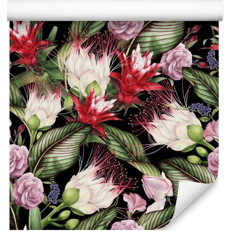 Bunte Blumentapete für Wohn- und Schlafzimmer, 50 x 1000 cm (1/5)