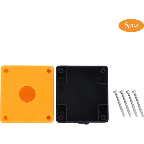Boîte de jonction étanche jaune 22 mm, lot de 5, avec bouton d'arrêt d'urgence et 22 pièces (1/5)