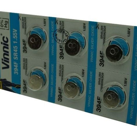 Pack de 10 piles Vinnic pour VARTA V394 MF (1/2)