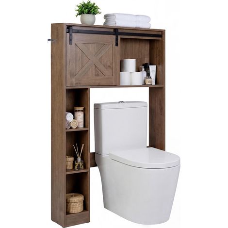 Optimisez votre rangement avec cette armoire de salle de bain, porte coulissante et format gain de place (1/5)