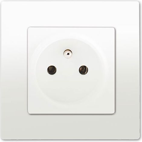 Prise 2P+T Blanc Delta Viva + Plaque Blanc