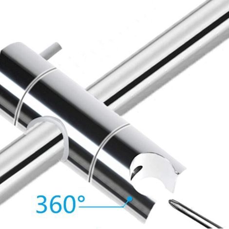 Curseur barre de douche Support Pommeau Douchette, Accroche Douche à Main Ventouse, Fixation Pommeau Douche Mural, Curseur Douche Universel Remplaçable Curseur (22mm, Argent)-RAPANDA (1/3)