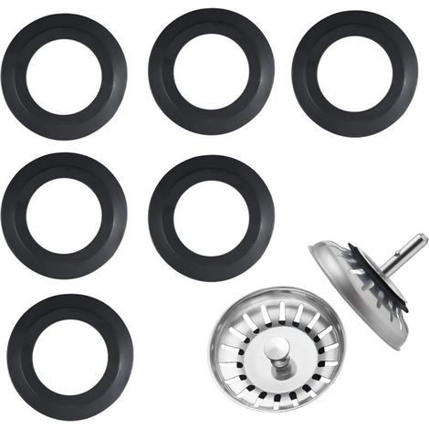 Lot de 6 joints en caoutchouc pour évier de cuisine Diamètre intérieur 32mm, extérieur 54mm Étanchéité parfaite pour paniers filtrants (1/5)