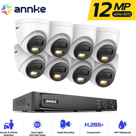 ANNKE 8CH NVR Kit de Surveillance CCTV Intelligent Double Lumière Vision Nocturne Protection POE Sécurité Caméra Détection Mouvement (1/5)