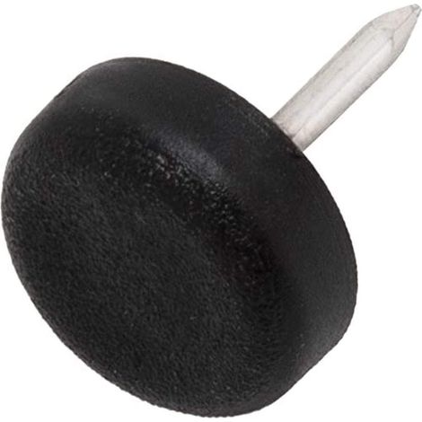 32 x Patins glisseurs en Plastique avec Clou/Noirs/Ø 15 mm/Rond/Pieds glisseurs en Plastique à Clou pour Meubles, de qualité optimale de (1/5)
