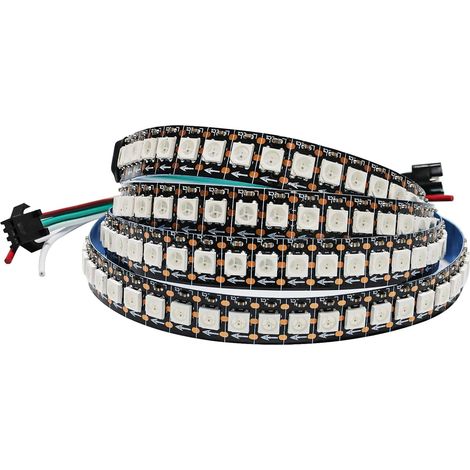 5V Ruban LED WS2812B, RGB Bande de Pixels 1M 144 LEDs/M IP30 PCB Noir Flexible Pleine Couleur Adressable Individuellement Intelligente pour Publicité Décoration Projets de Bricolage (1/5)