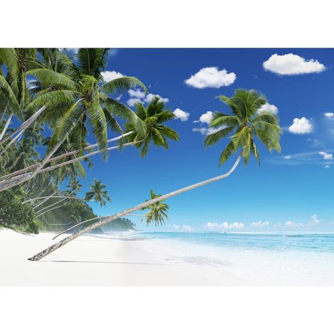 Tableau sur toile plage de palmiers 30x45 cm - Impression sur Toile Murale Décorative - Image imprimée en HD sur Toile - Toile sur Châssis en Bois FSC - Fabriqué en France (1/5)