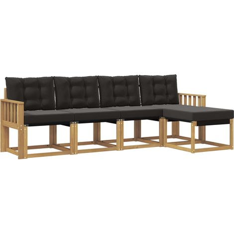 Outdoor Sofa Set with Cushion 5 pcs White and Black vidaXL (1/5)