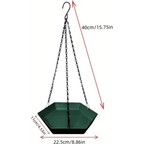 Bain d'oiseaux Extérieur, Abreuvoir Suspendu Déco Extérieure pour Balcon Terrasse Jardin Parc Famille (1/5)