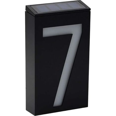 Numéro de Maison Solaire (7), Led Light Up Adresse Boîte Aux Lettres Signes Illumination Plaque Nuit Solaire Lampe Numéro de Porte Maison Éclairage Extérieur Porche Décoratio Lumières (1/5)
