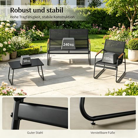Set de Mobilier de Jardin 4 Places, Ensemble de Salon de Jardin en Résine Tressée, Coffret de Terrasse Extérieur, Meubles de Pelouse pour Balcon, Patio et Jardin (1/5)