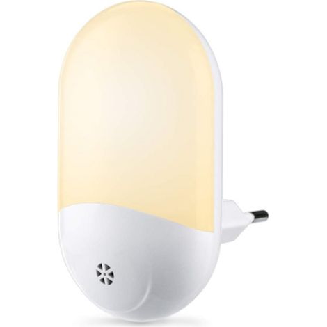 Ortviai Veilleuse LED avec capteur crépusculaire, 1 pièce, 0,3 W, 30 lm, 2600 K, pour prise murale européenne (1/5)
