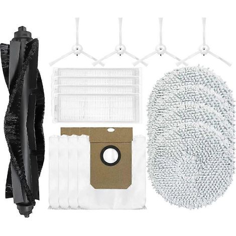 Accessoires et pièces détachées pour aspirateur robot MiWhole M9 PRO MAX : brosse principale, lingette de nettoyage, filtre HEPA, sac à poussière. (1/5)