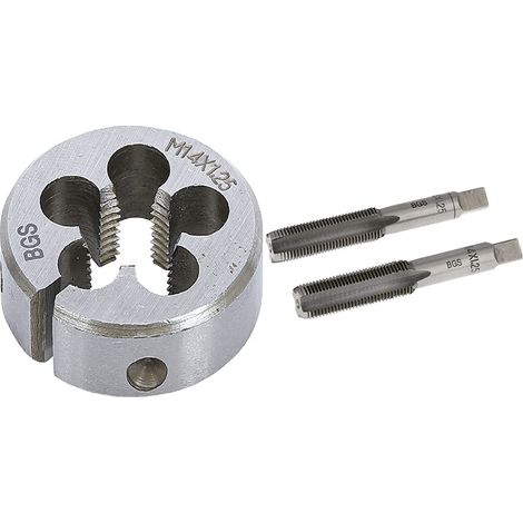 Kit de 1 filiere + 1 jeu 2 tarauds m14 x 1.25mm