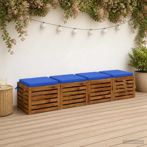 vidaXL 4-Piece Seat Cushions SOEST 4 pcs 100% Polyester Royal Blue (1/5)
