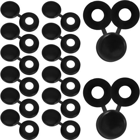 Cache-Vis à Charnière Plastique Noir M4 pour Meubles Bouchons de Protection Intégrés pour Vis Diamètre 4 MM Intérieur 10 MM Lot de 500 Pièces pour Armoires et Étagères (1/5)