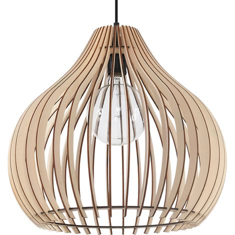Sollux APRILLA Lampe à Suspension Wire Frame Bois Naturel E27 (1/10)